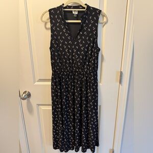 Anne Klein Black Floral Midi Dress